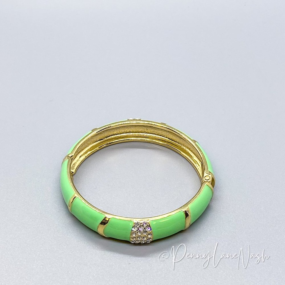 Vintage Crystal Stone Cluster Stripe Bangle Bracelet - Picture 7 of 7